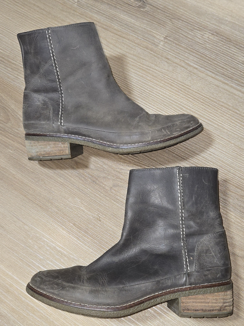 Sperry Leather Ankle Boots with Stitched Detail